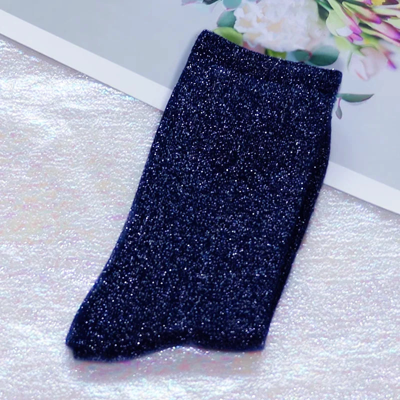 Chaussettes à Paillettes Bleu