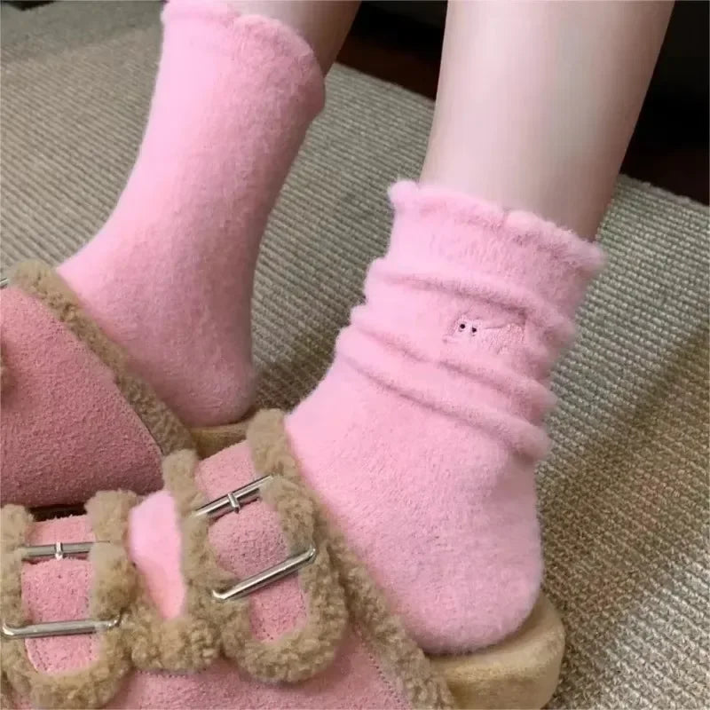 Chaussettes en velours motif Chat