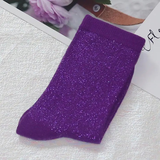Chaussettes à Paillettes Violette