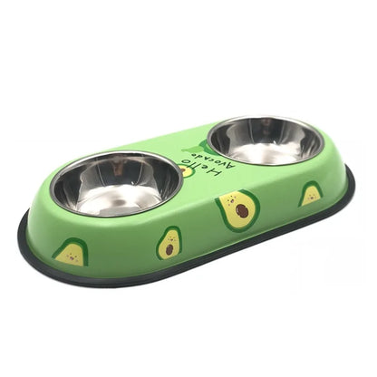 Gamelle double en acier inoxydable pour chiens et chats - Ma boutique