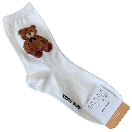 Chaussettes blanches motif Ours