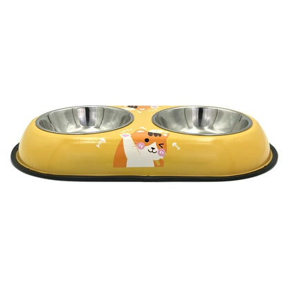 Gamelle double en acier inoxydable pour chiens et chats - Ma boutique