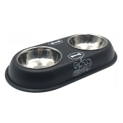 Gamelle double en acier inoxydable pour chiens et chats - Ma boutique