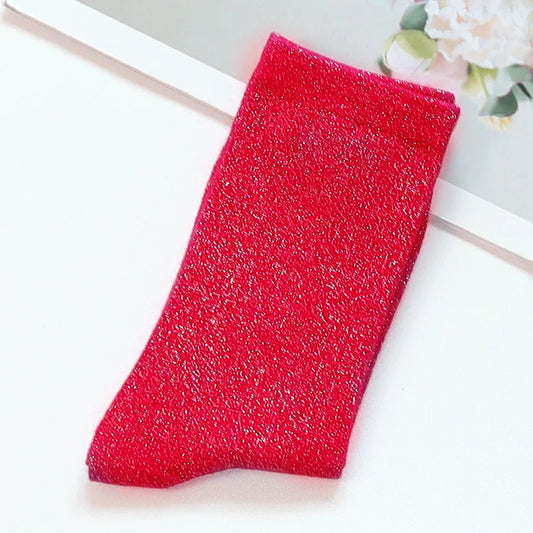 Chaussettes à Paillettes Rouge