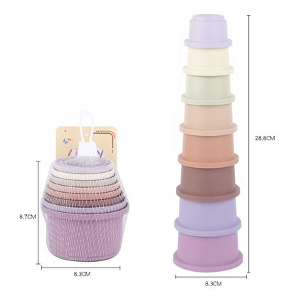 Gobelets empilables multicolores pour lapins – Jouet puzzle et cache-friandises