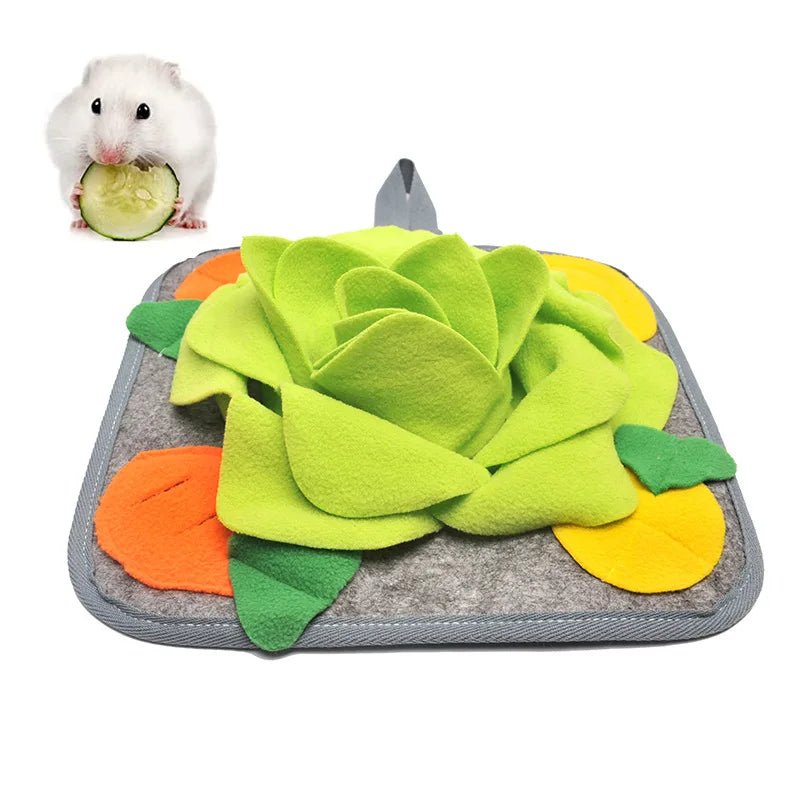 Tapis de reniflage en polaire – Jouet d’enrichissement et tapis d’alimentation pour petits animaux