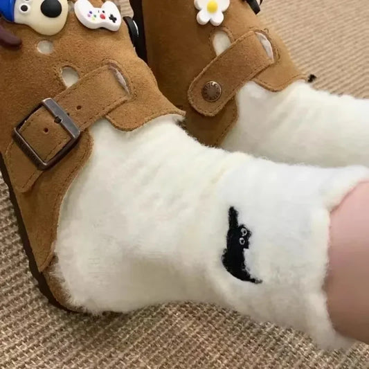 Chaussettes en velours motif Chat
