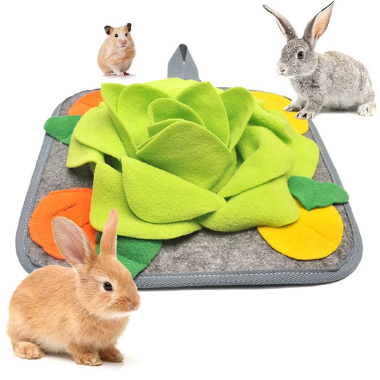 Tapis de reniflage en polaire – Jouet d’enrichissement et tapis d’alimentation pour petits animaux