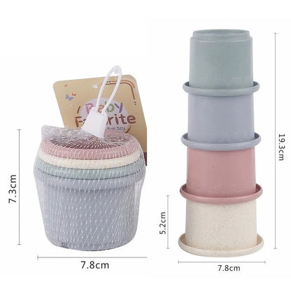Gobelets empilables multicolores pour lapins – Jouet puzzle et cache-friandises